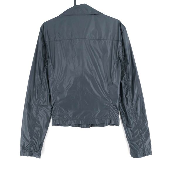 NWT- FIORUCCI K-WAY Dark Grey Biker Cropped Rain Coat Jacket SZ:42 (M) RET$160 - Picture 3 of 4